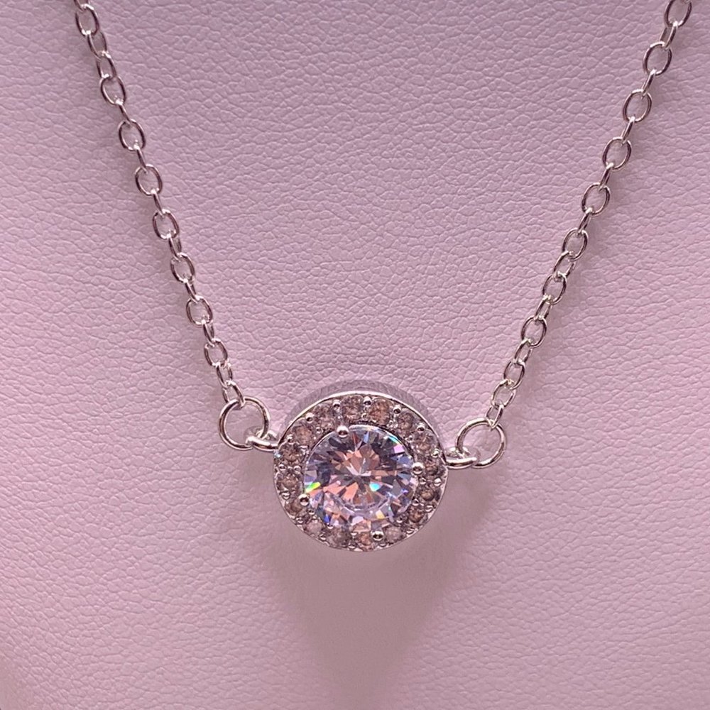 Silver Plated necklace with Silver Colored Pendant with 16" chain and 2" ext.
